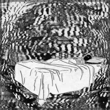 Glitch Art Suture Blue 2025